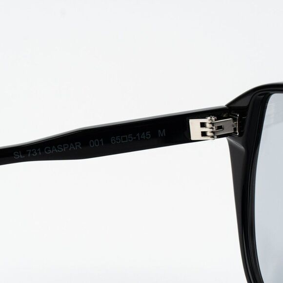 NEW Saint Laurent SL731 GASPAR  001 Black Light Blue Aviator Unisex Sunglasses - Picture 9 of 14